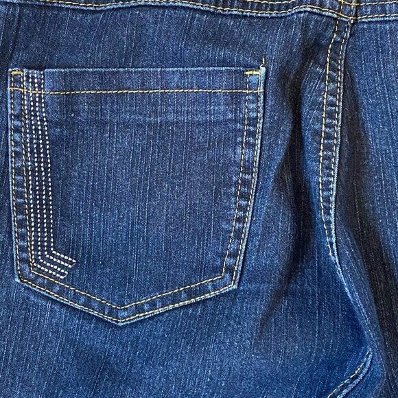 COS Jeans Bootcut Leg Denim Women's Size 10 Blue Dark Wash Mid Rise Embr… - Picture 9 of 12